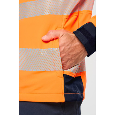 Recycled Safety Softshell jacket with detachable sleeves